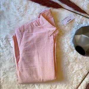 JCREW NEW MEN’S SMALL ORANGE SEERSUCKER SHIRT